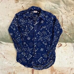 Vintage 70s Western patterned button up